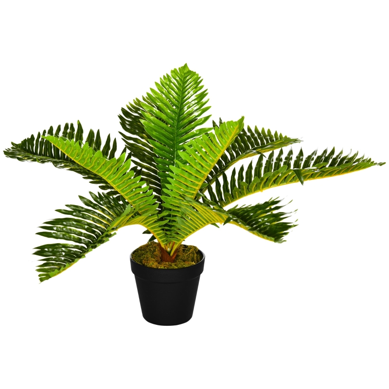 HOMCOM Kunstpflanze, Tropische Palme, inkl. bertopf, 50 cm, Grn + Schwarz  | Aosom.de