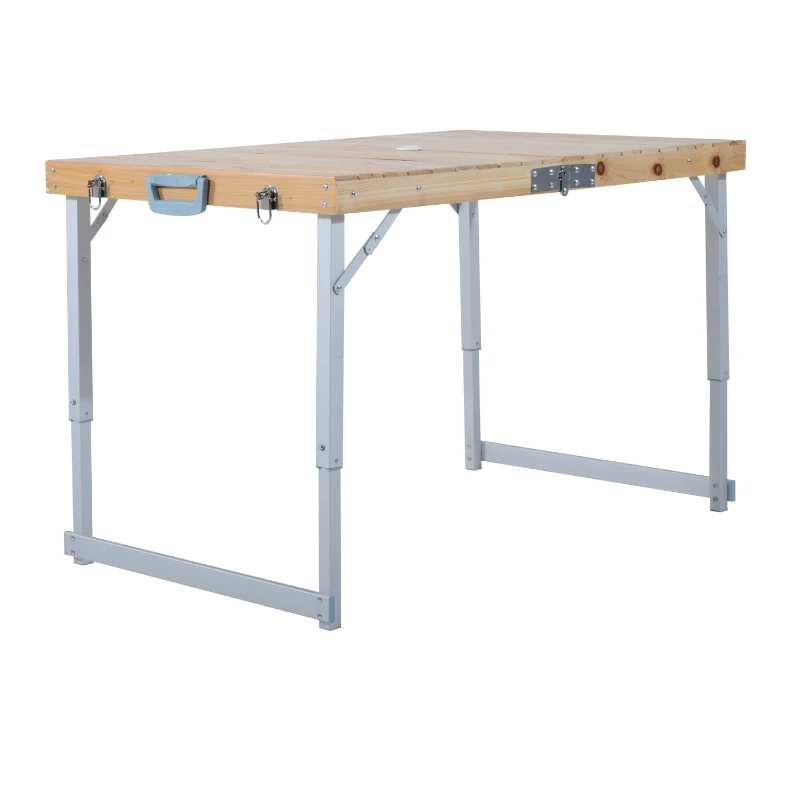 Outsunny Table de Camping Valise en Bois