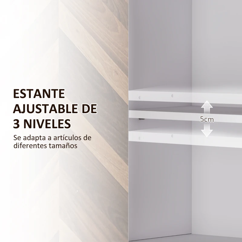HOMCOM Armario de Pared para Baño Armario Colgante con 2 Puertas Estante Ajustable y Estante Abierto 59x20x60 cm Multicolor