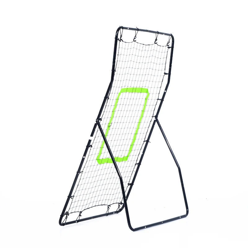 HOMCOM Rebotador de Pelota Béisbol Fútbol Red de Rebote Rebounder Objetivo Ajustable Acero y PE 90x80x140cm Negro