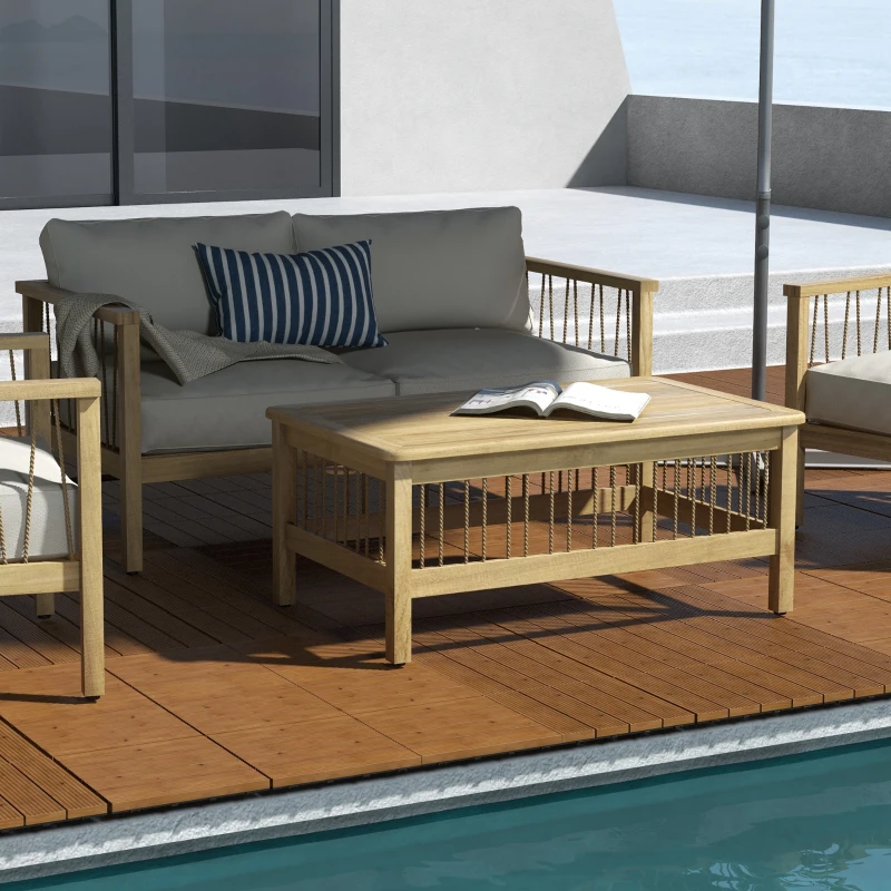 Outsunny Dalles terrasse - caillebotis - Lot de 12 pcs, Surface Max. 1,08 m²- emboîtables, Installation très Simple