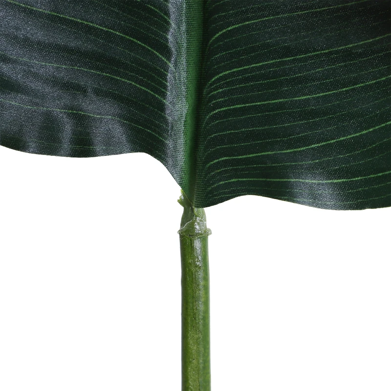 Outsunny Planta de Decoración Artificial de Palma Árbol Realista con Maceta 7 Hojas para Interior Ø15x120 cm Verde