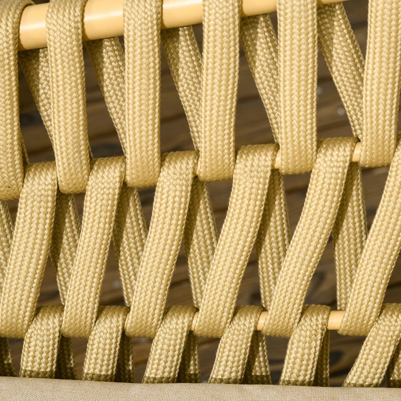 Outsunny Gartenmöbel-Set, 4-teilig, Tisch mit Glasplatte, inkl. Sitzkissen, wetterfest, Khaki