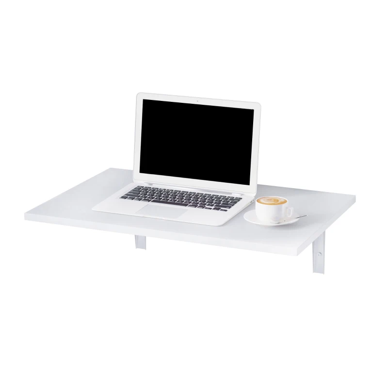 HOMCOM Wandklapptisch Wandtisch Klapptisch Esstisch Schreibtisch, MDF, Weiß, 60x40cm
