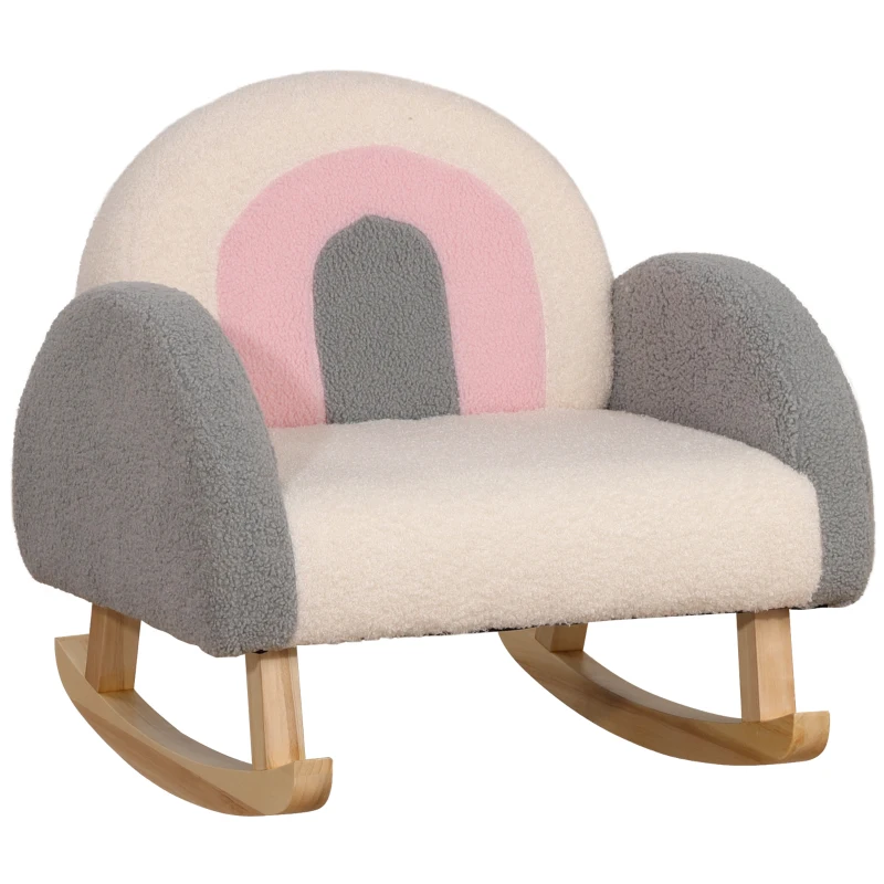 HOMCOM Poltrona per Bambini 3-5 Anni con Braccioli Alti e Imbottitura Spessa, 50x45x44 cm, Grigia