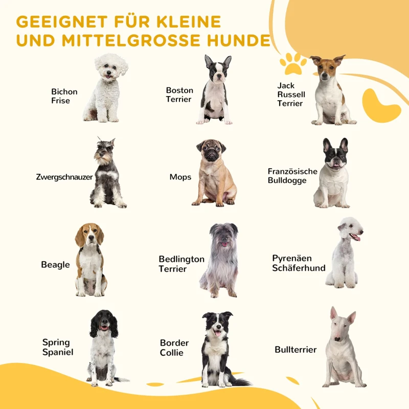 PawHut Absperrgitter Hund Freistehendes Verstellbares Schutzgitter mit Füßen 155 x 76 cm Holz Hundegitter Klappbar Treppenschutzgitter für Treppen, Türen, Küche, Flur, 3 Paneelen, Weiß