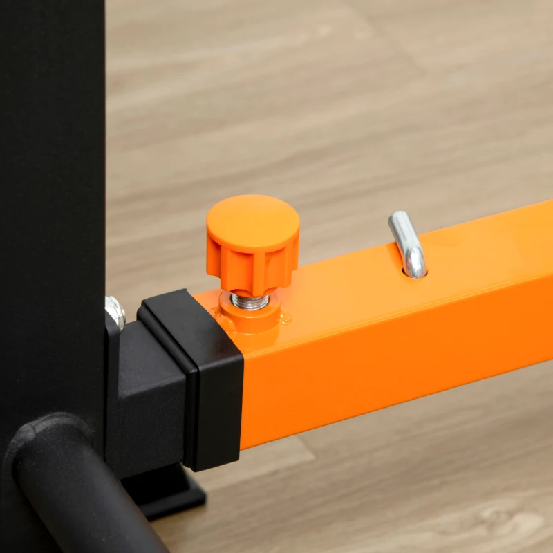 HOMCOM Support pour haltères avec poignée repose haltères rack Squats hauteur largeur réglables charge max. 150 kg acier noir