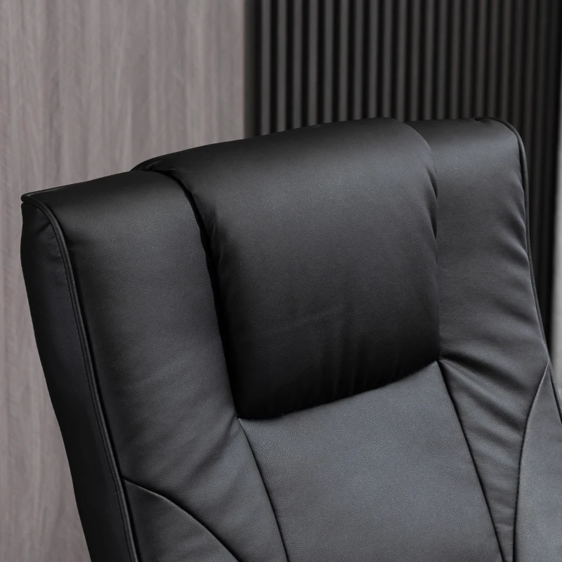 HOMCOM Massagesessel, mit Fußhocker, 10 Massagepunkte, Liegefunktion, drehbarer Sitz, Schwarz, 73 x 83 x 106cm