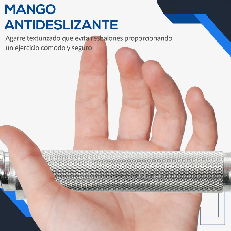 HOMCOM Juego de Mancuernas Pesas de Fitness Total 40 kg 4x5 kg 4x2,5 kg 4x1,5 kg Ajustable Profesionales Gimnasio Doméstico y Musculación con 2 Barras Ø25x450 mm Acero y Discos