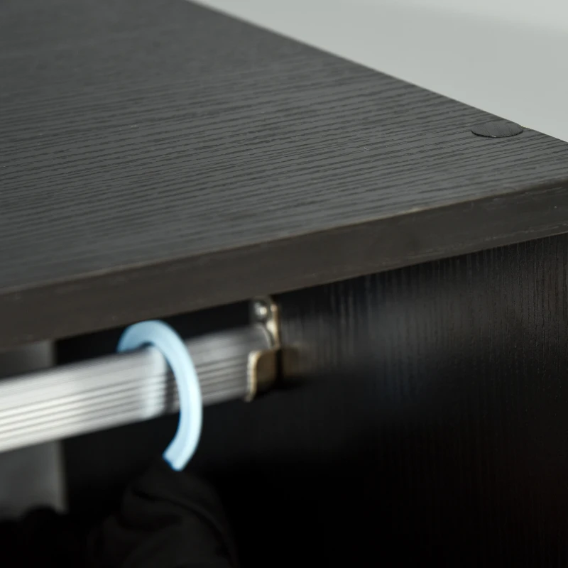 HOMCOM Lot de 2 portants à vêtements penderie mobile avec roulettes 2 niches + Grand Espace penderie en bois noir