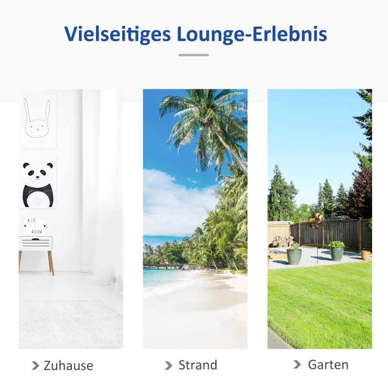 Outsunny Hängematte Outdoor Baumwolle mit Tragetasche Belastbarkeit bis 120 kg modern 290 x 150 cm Mehrfarbig