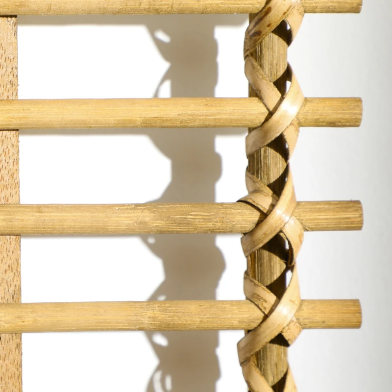 HOMCOM Espejo de Ratán Decorativo de Pared Espejo Colgante Rectangular para Salón Dormitorio Entrada Pasillo 75x48 cm Natural