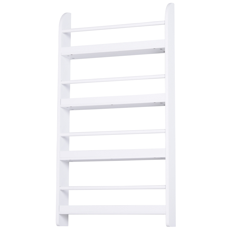 HOMCOM Libreria da Parete con 4 Ripiani in Legno Bianco Impermeabile, Carico Massimo 30kg (59cm x 12cm x 113cm)