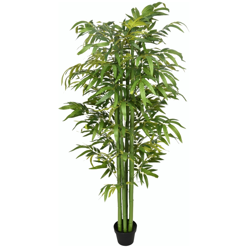 HOMCOM Knstlicher Bambus, Kunstpflanze, realistisches Aussehen, Outdoor,  17cm x 17cm x 180cm, Grn + Schwarz | Aosom.de