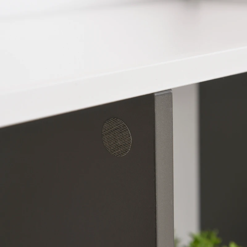 HOMCOM Bücherregal Standregal Büroregal Aktenregal für Büro Wohnzimmer Arbeitszimmer Spanplatte Grau+Weiß 100 x 24 x 124 cm