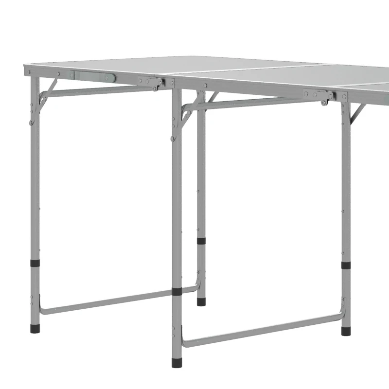 Outsunny Picknick-Set Klapptisch mit Stühlen Campingtisch mit Stühlen, klappbar, 180 cm x 60 cm x 70 cm, Silber