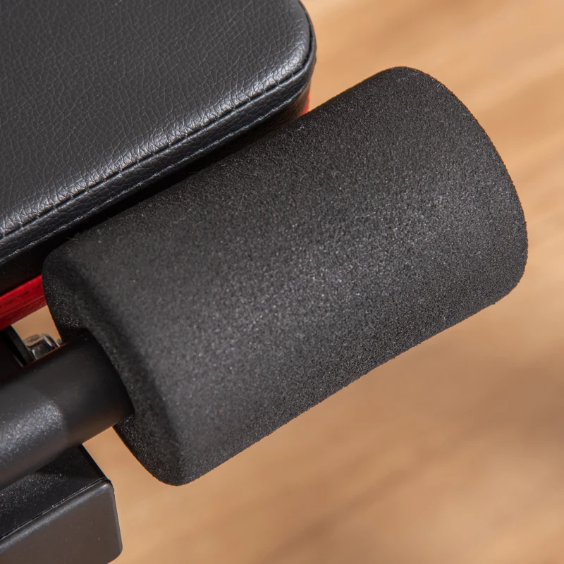 HOMCOM Banco de Pesas Plegable 2 en 1 Banco de Musculación de Acero con Altura Ajustable Respaldo Inclinable en 7 Posiciones para Entrenamiento en Hogar Gimnasio Carga 120 kg 116x43x56-116 cm Negro