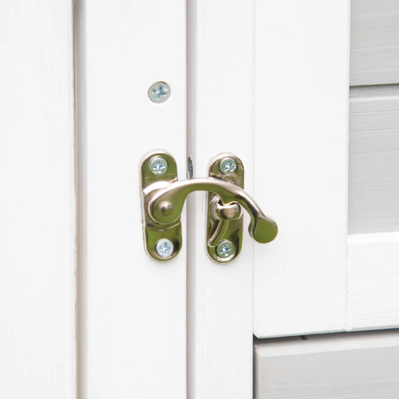 PawHut Clapier cage à Lapins rongeurs XXL 2 étages toit bitumé intégral plateau à déjection 227L x 53l x 85H cm bois massif sapin - gris et blanc