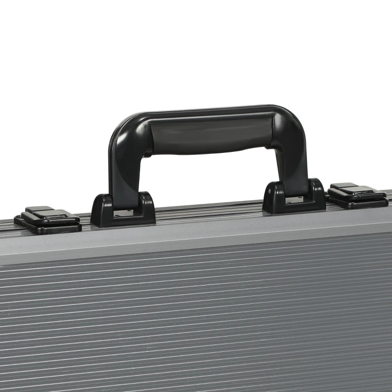 SPORTNOW Set da Poker per 10 Giocatori con 400 Fiches, 2 Mazzi di Carte, 5 Dadi, Tappetino e Valigetta Grigia