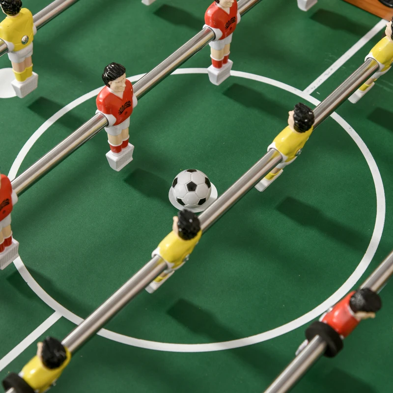 HOMCOM Futbolín de Madera Profesional para Niños y Adultos Mesa de Futbolín con 8 Barras y 2 Pelotas para Casa o Salas de Juego Fácil de Montar 122x61x80,7 cm Natural