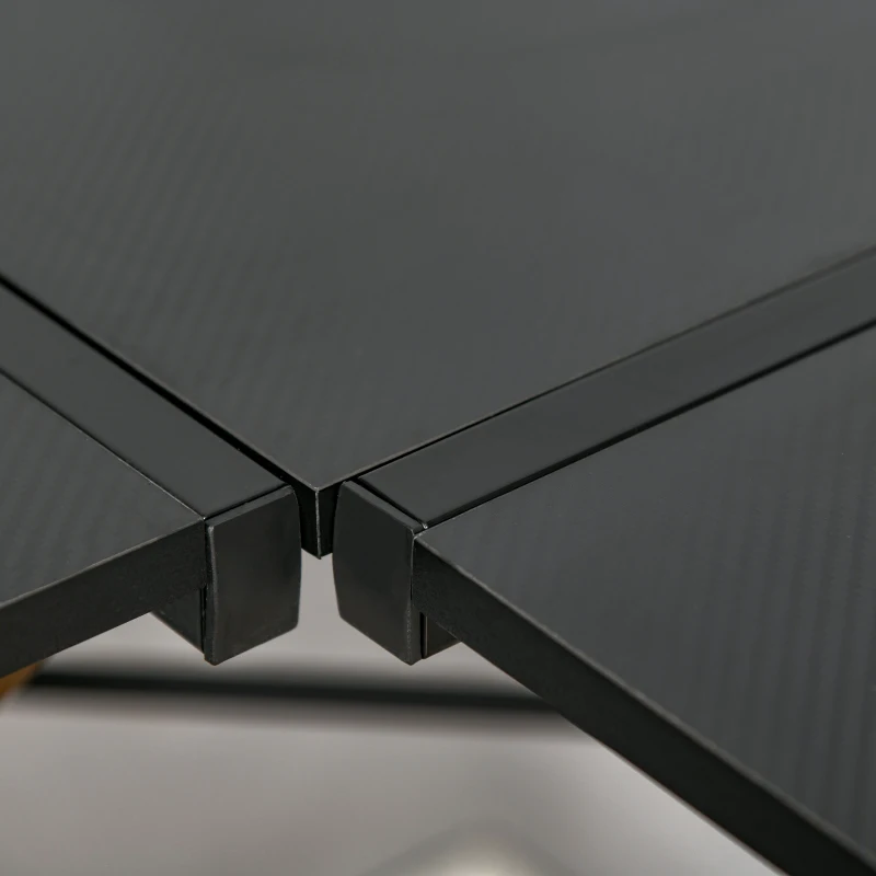 HOMCOM Bureau gaming bureau d'angle bureau gamer 125 x 125 cm en forme de L avec plateau en fibre de carbone, support d'écran porte-gobelet et crochet pour casque, noir