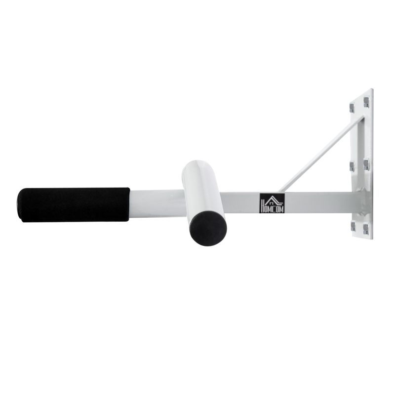 HOMCOM Barra Trazioni da Muro e Parete  Multifunzionale 118 × 44 × 20cm Bianco