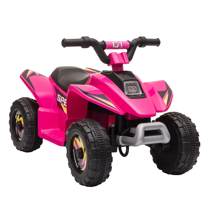 HOMCOM Quad per Bambini Elettrico con Batteria Ricaricabile 6V, e Velocità 2.8-4.6km/h, 72x40x45.5 cm, Rosa