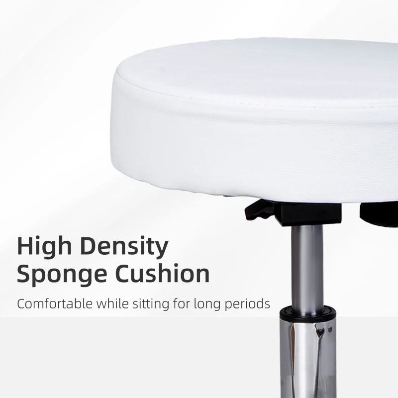 HOMCOM Massage Beauty Salon Spa Chair Stool Swivel Gas Lift Manicure Tattoo Stools Chair White
