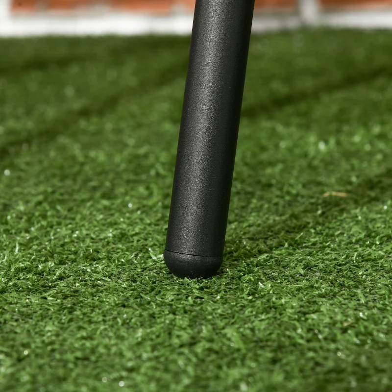 Outsunny Garten-Bistroset für 2 Personen Gartenmöbel Set inkl. 1 Tisch, 2 klappbaren Stühlen, Gartengarnitur Stahl Grau