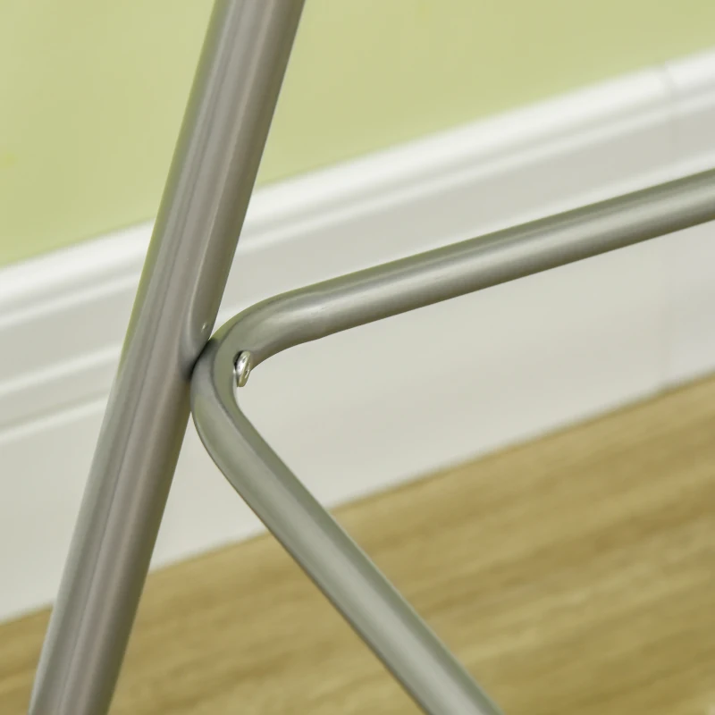 HOMCOM Set 3 Pezzi con Tavolino Alto e Sgabelli da Bar in Legno e Acciaio, Color Quercia