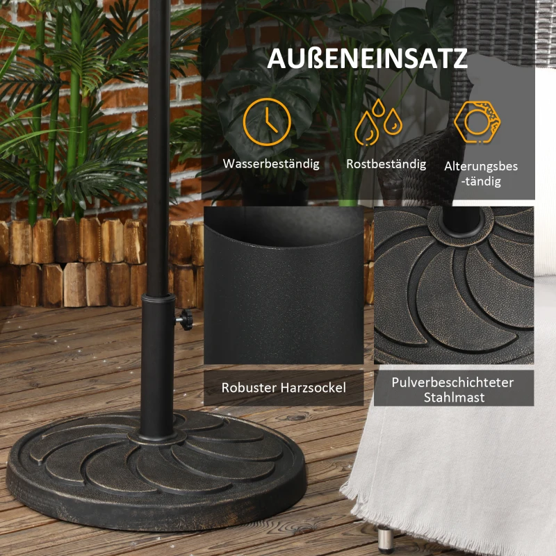 Outsunny Sonnenschirmständer Sonnenschirmhalter, wetterbeständig, Ø53 x 33H cm, Schwarz