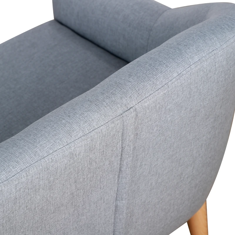 HOMCOM Children's Armchairs Kids Armchair Toddler Chair 2 Seater Wood Frame Mini Sofa for Bedroom Playroom Grey