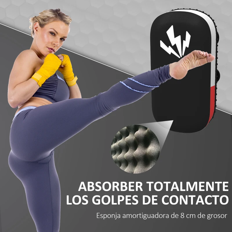SPORTNOW Manopla de Boxeo Paos Muay Thai para Entrenamiento Karate Taekwondo Kickboxing Training en Hogar Gimnasio Negro