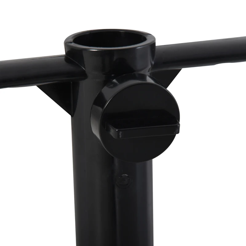Outsunny Pied de parasol à planter - pied d'ancrage à visser dans le sol - fixation parasol - porte-parasol avec vis de serrage - ABS noir