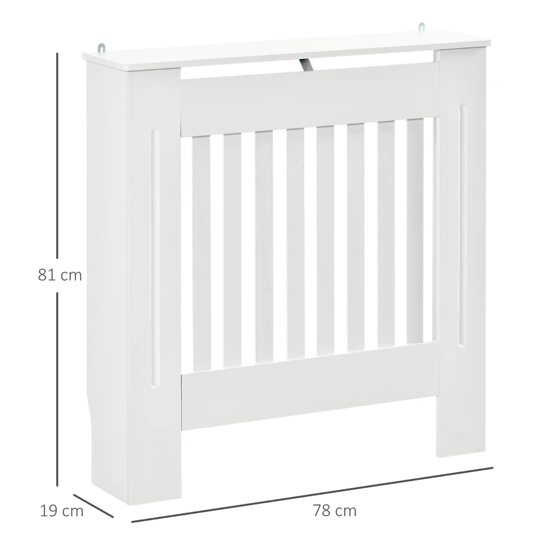 HOMCOM Cubre Radiador de MDF Diseño Moderno Estante para Radiador Vertical para Sala de Estar Dormitorio 78x19x81 cm Blanco