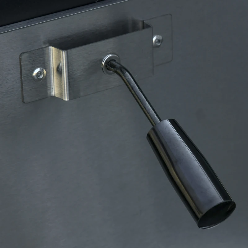 Outsunny Forno per Pizza e Barbecue a Carbone Portatile in Acciaio con Camino e Ruote, 63x54x161 cm, Nero