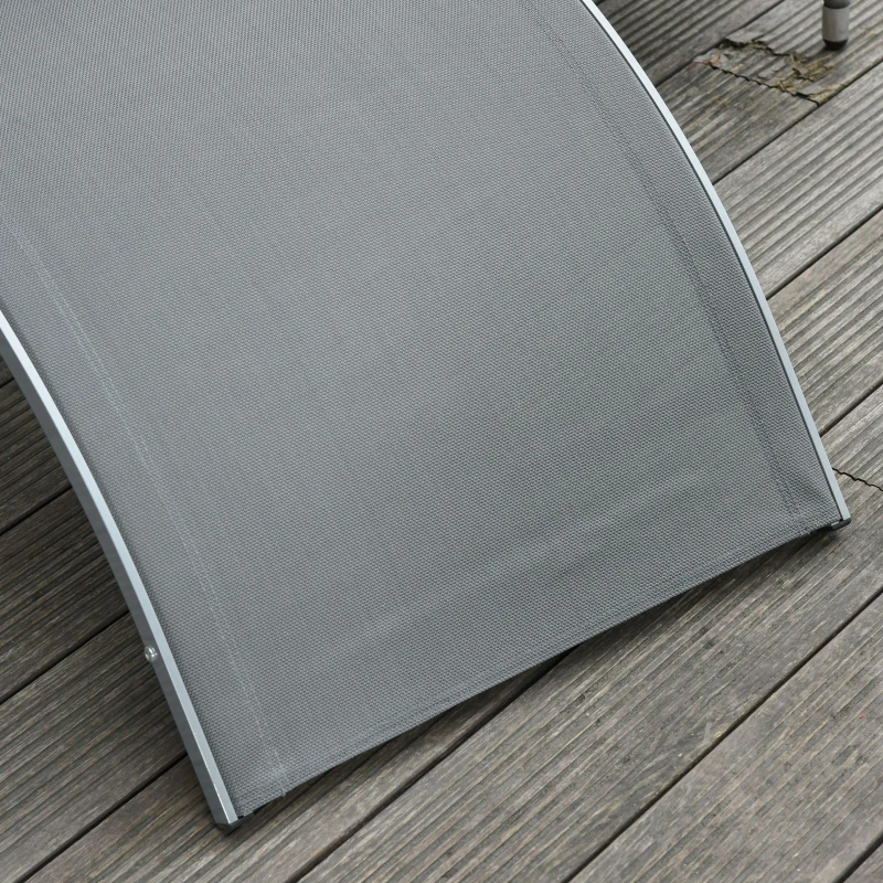 Outsunny Gartenliegen mit Kissen Sonnenliege Relaxliege ergonomisch Aluminium Texteline Dunkelgrau 160 x 60 x 65 cm