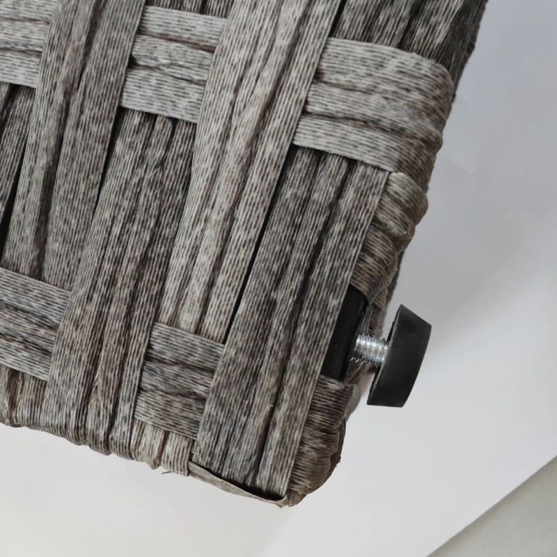 Outsunny Cesta Contenitore da Giardino e Casa in Rattan con Tessuto Interno, 57x34x62cm, Grigio