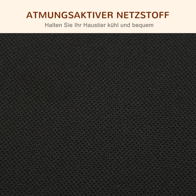 PawHut Erhöhtes Hundebett Hundeliege Haustierbett Schlafplatz Hundesofa Hundebett mit Kissen im Innen- und Außenbereich Netzstoff Schwarz+Hellgrau 120 x 80 x 30 cm