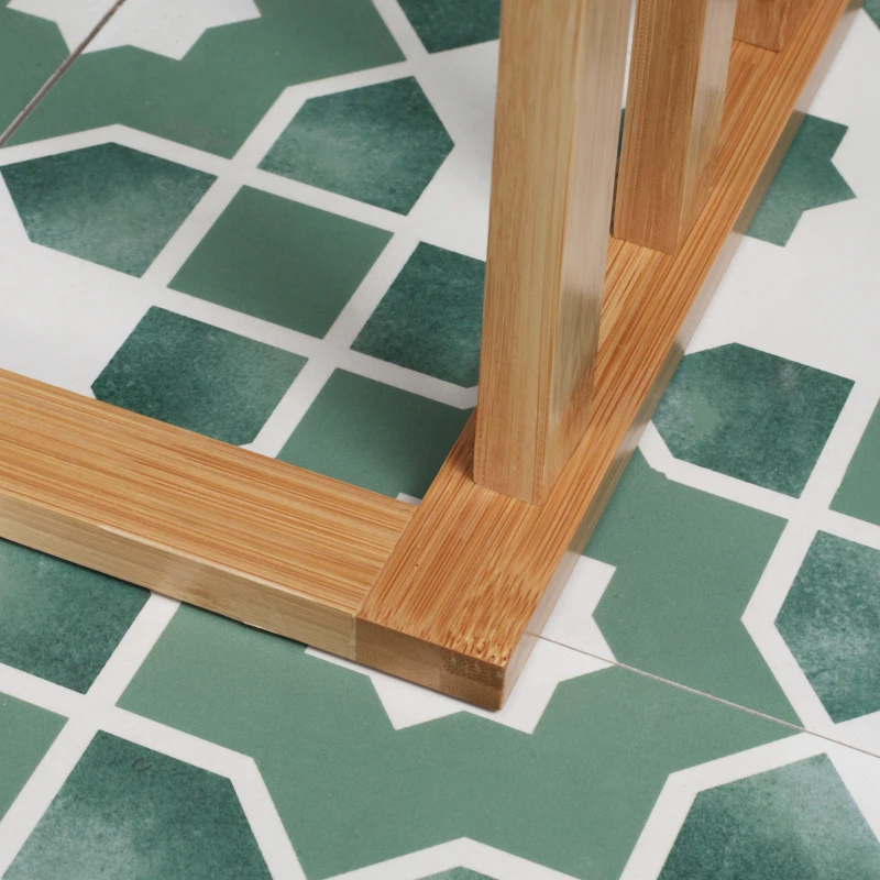 HOMCOM Portasciugamani a 3 Sbarre in Bambù , Design Leggero e Portatile, 48x25.8x94 cm, color Legno