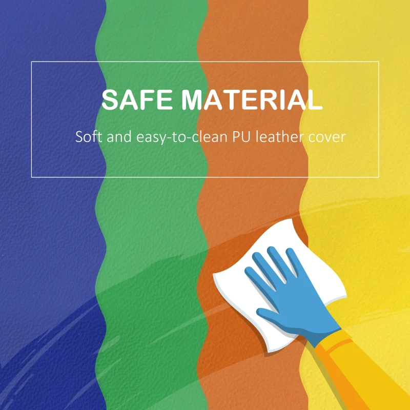 HOMCOM Soft Play Set, 7 Piece Foam Blocks, Toddler Climb and Crawl Activity Set for 1-3 Years, Soft Play Equipment for Building and Stacking, Educational Play, Red