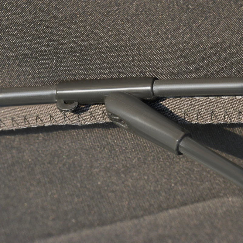 Outsunny Ombrellone da Giardino e Terrazza Ø2.5x2.5 m con Manovella, 18 Stecche e Testa Inclinabile, Grigio Scuro