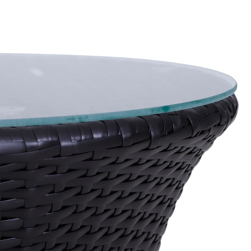 Outsunny Set Mobili in Rattan Set 2 Poltrone, Tavolino con Cuscini 3pz Giardino Esterno