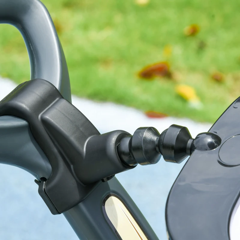 AIYAPLAY 2-in-1 Rutschauto, abnehmbares Verdeck, Lichter, Musik, Hupe, Kunststoff und Metall, 96 x 39 x 90 cm, Weiß/Schwarz(m-8)