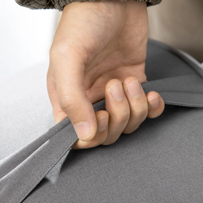 Outsunny Hocker, Ottomane, aufblasbar, waschbarer Bezug, bis 150 kg belastbar, dunkelgrau, 53 x 53 x 23 cm