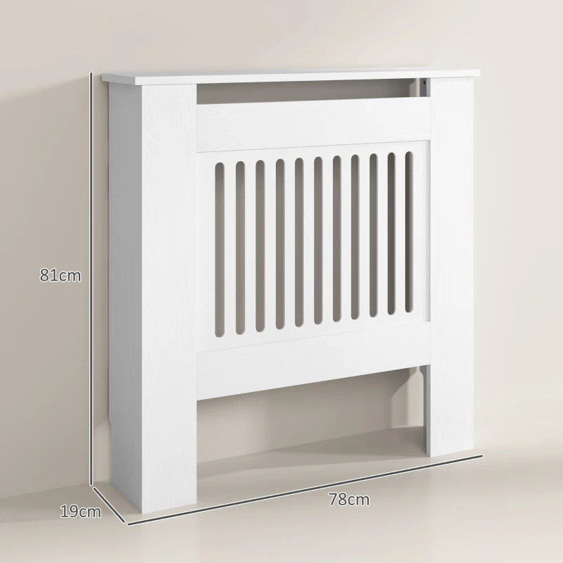 HOMCOM Heizkörperverkleidung, Heizungsabdeckung, 78 x 19 x 81cm, Heizkörper-Abdeckung für Schlafzimmer, Wohnzimmer, MDF, Weiß(m-3)