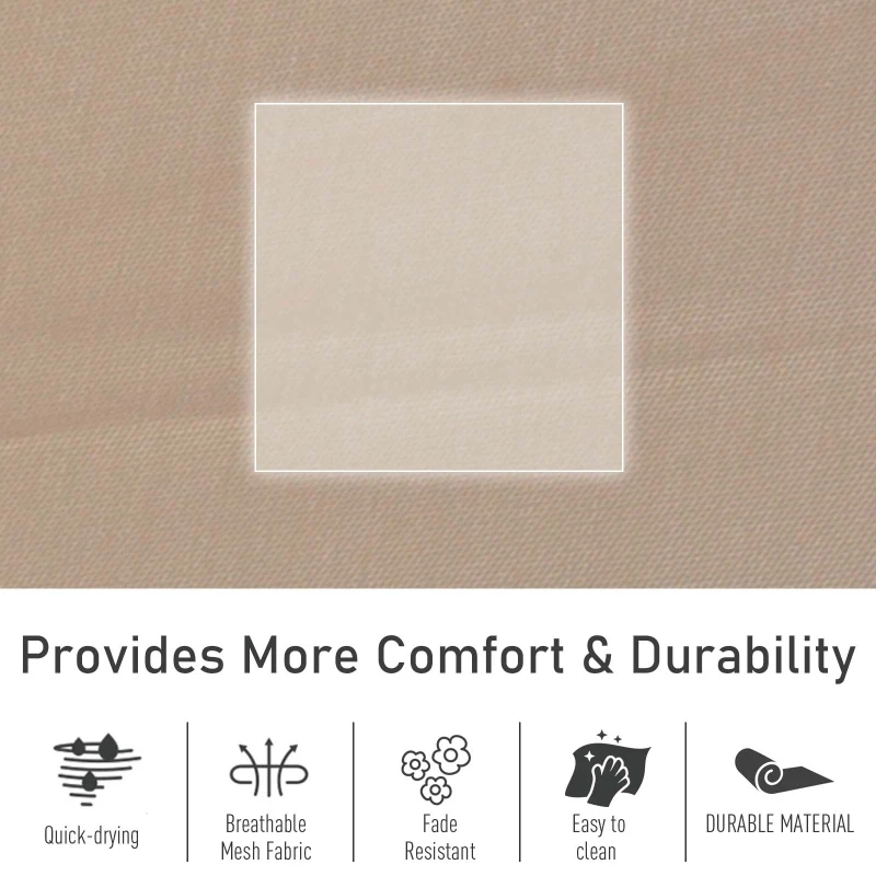 Outsunny Outdoor Garden Rocking Chair, Patio Sun Lounger Rocker Chair with Breathable Mesh Fabric, Removable Headrest Pillow, Armrest, Side Storage Bag, Cream White