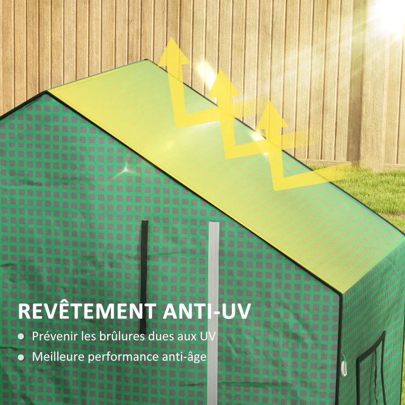 Outsunny Bâche de remplacement pour serre de jardin 140 x 73 x 190 cm avec fenêtre, porte anti-UV pour le jardin - Vert