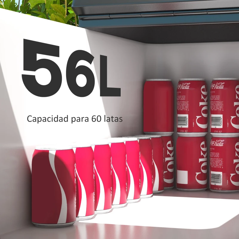 Outsunny Carro Nevera con Ruedas Abrebotellas y Estante 56L para Patio Fiesta Terraza 67x35x80 cm Negro