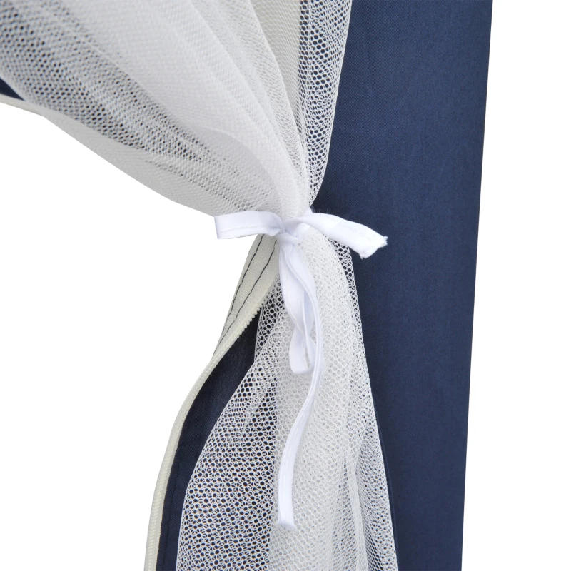 Outsunny Carpa Hexagonal con Mosquiteras con Cremallera para Jardín y Terraza Gazebo tipo Cenador 197 cm cada Lado Azul